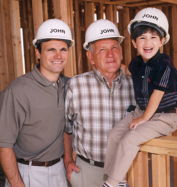 Three generations, from left to right: John Bonadelle, John Bonadelle, Sr., and John A. Bonadelle. Bonadelle Neighborhoods is truly building value for generations.