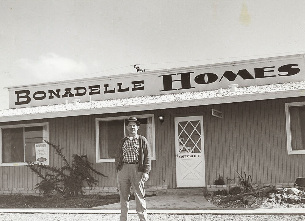 John Bonadelle, Sr., outside of the original Bonadelle Homes office.